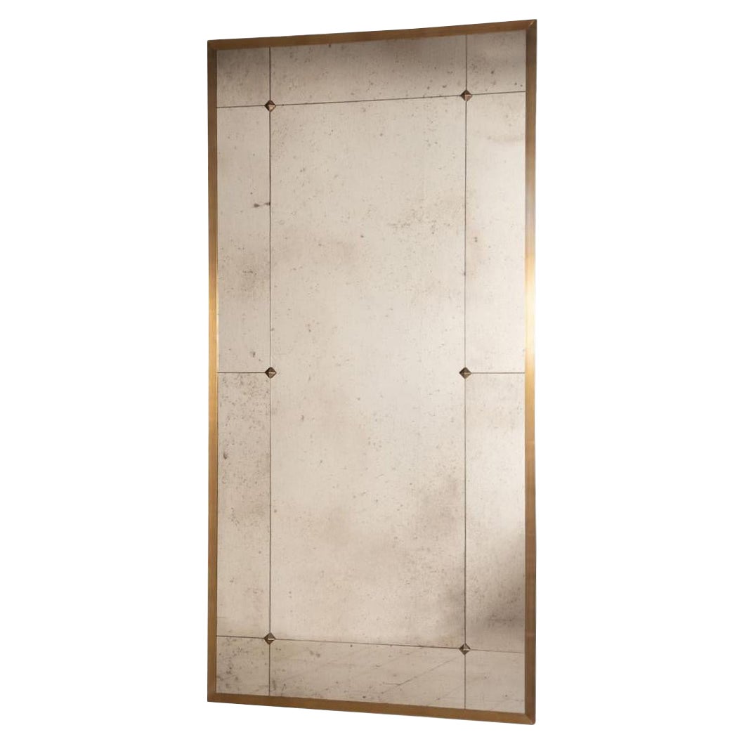 Brass Studded Antique Mirror 100 X 200 cm