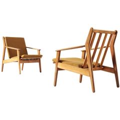 Poul M. Volther Pair of Armchairs in Solid Oak 7