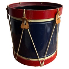 Mid 20th Century Revolutionary War Style Marching Drum Wastebasket
