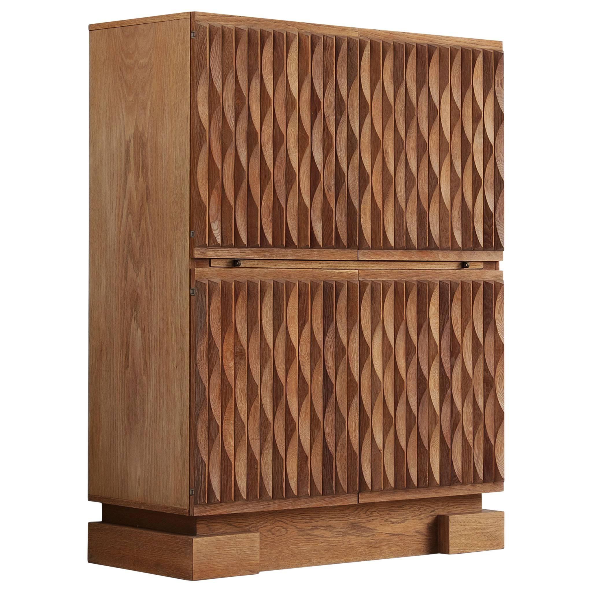 Blond Brutalist Highboard in Oak 