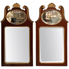 Pair of Mahogany Baker Mirrors from the Stately Homes Collection