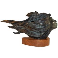 Allan Houser Bronze Sculpture, 1977, Native American Woman “Coming of Age”