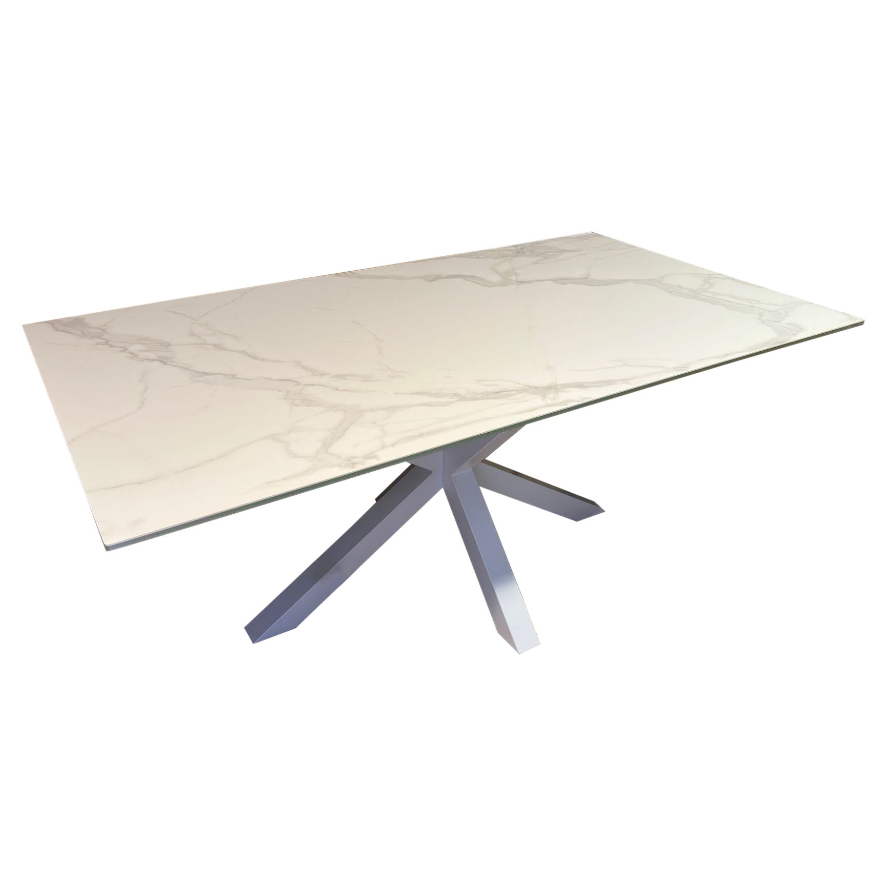 Une nouveauté époustouflante  Table rectangulaire en porcelaine blanche 180 cm x 100 cm