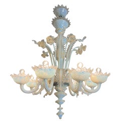 Lampadario in vetro veneziano di Murano del 1960, metà del secolo scorso.