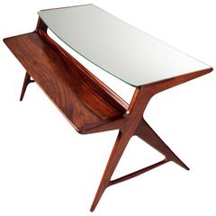 Italian Side Table in Rosewood with Mirrored Top 4