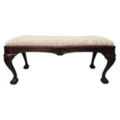 A Gorgeous 20th Century Long Stool with Ball and Claw Detail