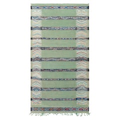 Doris Leslie Blau Alfombra tribal verde marroquí vintage