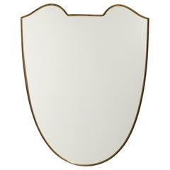 Italian Designer, Wall Mirror, Brass, Italy, 1940s