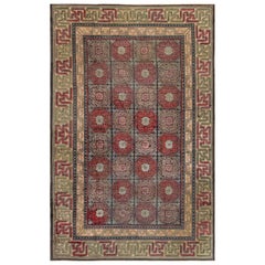 Antique Doris Leslie Blau 19th Century Bold Chinese Silk Rug