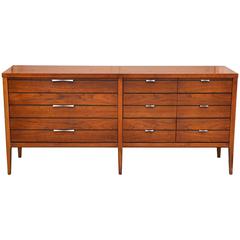 Pristine Polished Walnut Dresser by Lane 12