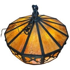 Antique SUPERB Nice Arts&Crafts Six-Bulb Chandelier  Stickley era- W7436  ON  SALE  30%
