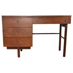 Vintage Mid Century Walnut Writing Desk in Walnut by Stanley #1