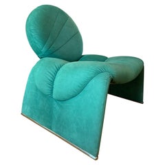 1980s Postmodern Vittorio Introini Style White Leather Chair