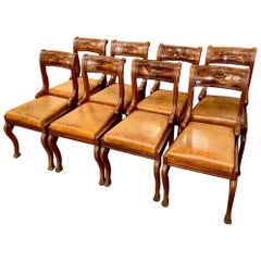 Set of 8 italian Leather Side Chairs
