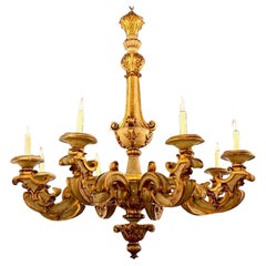French 19th Century Gilt Wood Chandelier