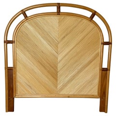 Mid Century Bamboo and Pencil Reed Headboard Twin