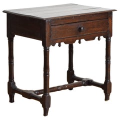 English, George I Period, Patinated Oak 1-Drawer Table, 1st quarter 18th cen.