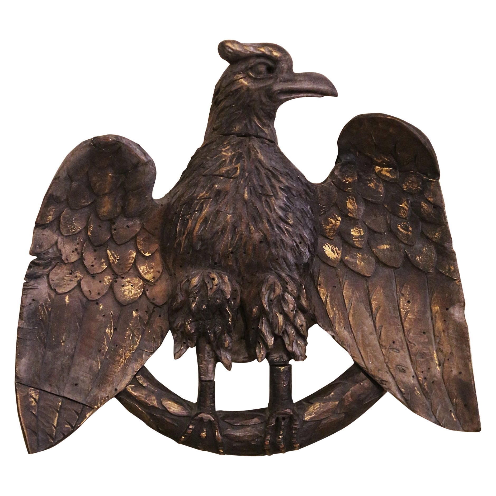 19th Century French Carved Eagle Wall Sculpture