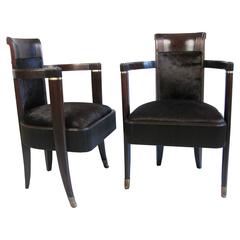 Pair of Dining chairs from the French Luxury Liner S.S. Normandie 1935-1942