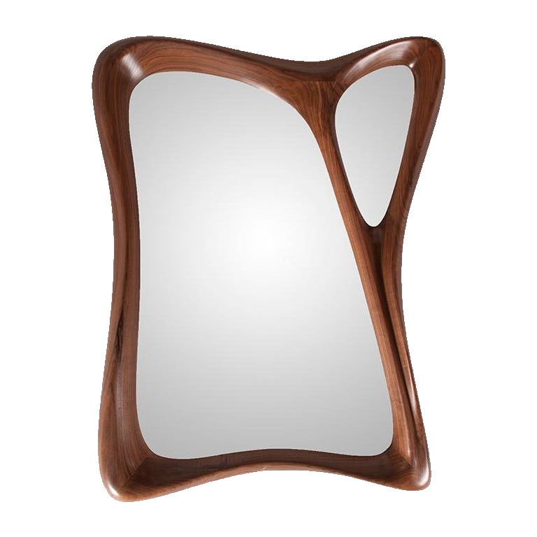 Jolie Mirror Natural Walnut on Walnut wood by Amorph