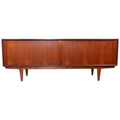 Danish Modern Tambour Door Credenza in Teak by Bernhard Pedersen
