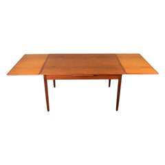 Table de salle à manger danoise Draw Leaf en teck