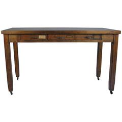 1900-1920 Industrial Three-Drawer Desk or Work Table