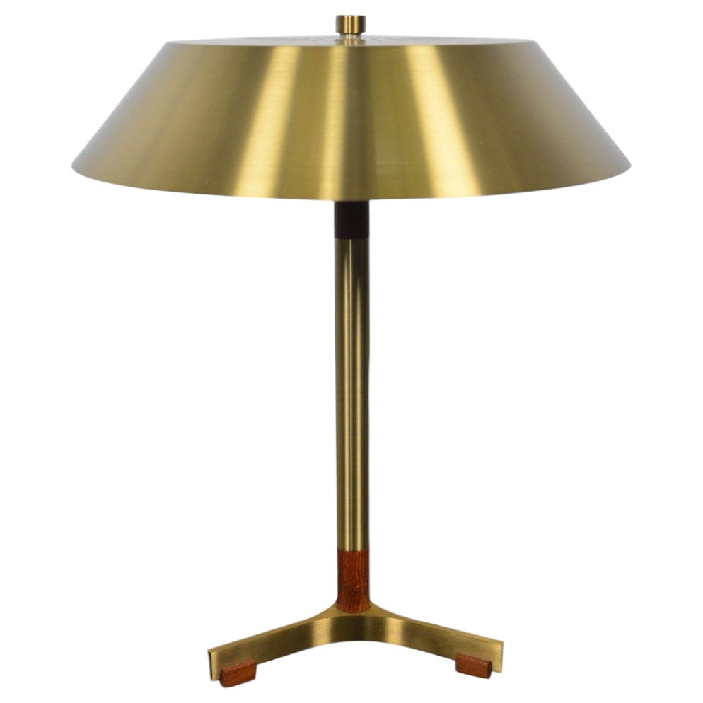 Lampada da tavolo "President" di Jo Hammerborg in ottone e teak