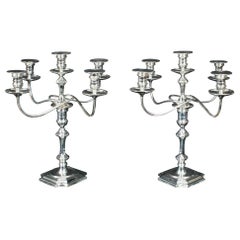 Antique Pair Victorian 5 Light Candelabra Hawksworth, Eyre & Co 19th Century