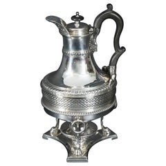 Antiguo Biggin de café de plata de ley Paul Storr sobre soporte 1809 Siglo XIX