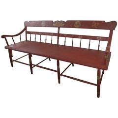 Used Late 19th Century Pennsylvania Deacons Bench or Settle