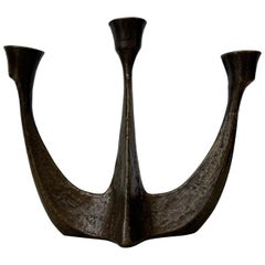 Candelabro de bronce brutalista de Horst Dalbeck , años 70 Alemania