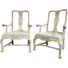 Pair of 18th Century Swedish Period Rococo Chairs 2