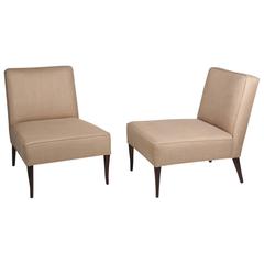 Pair of Mahogany Slipper Chairs by Robsjohn-Gibbings