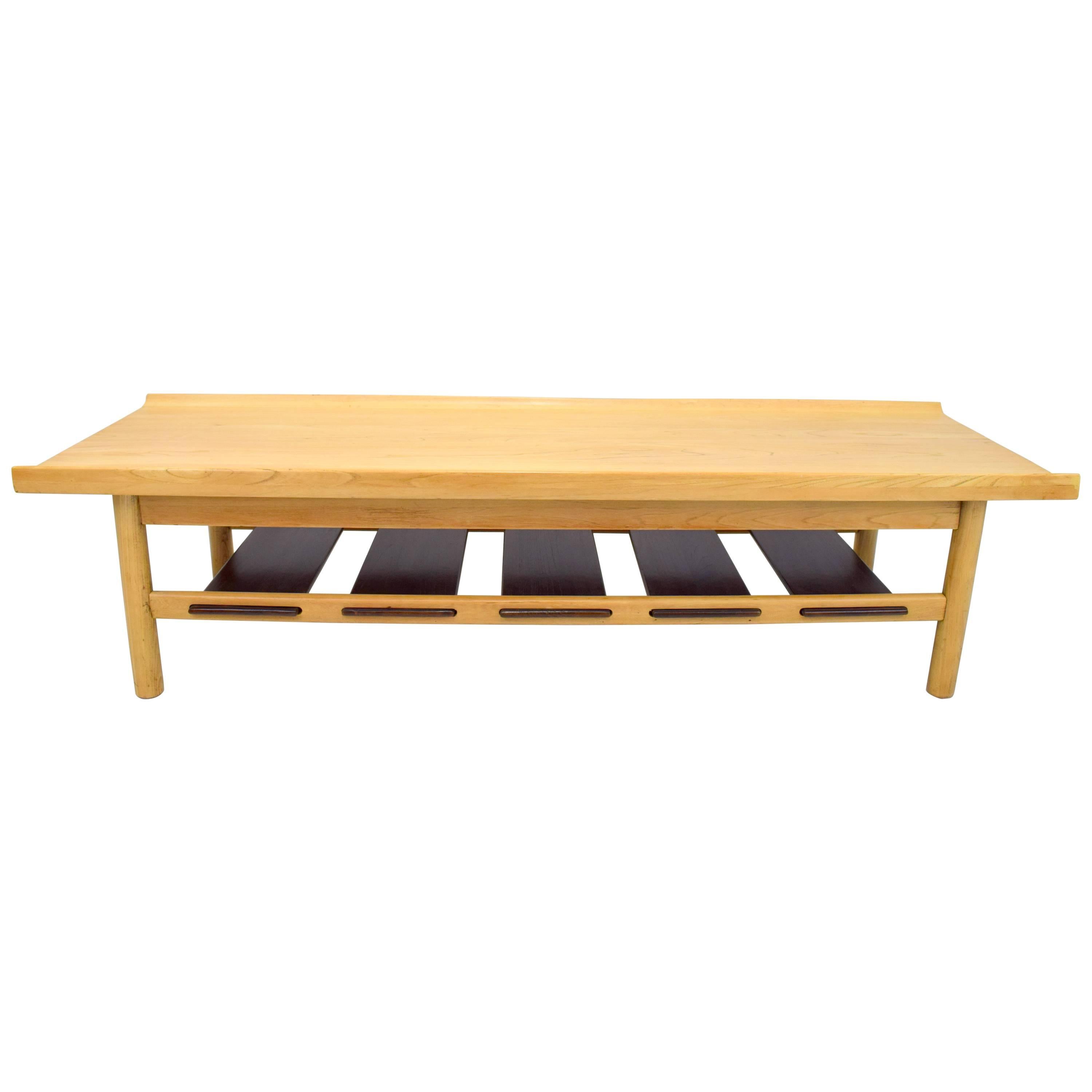 Lawrence Peabody Bleached Walnut Coffee Table Bench for Richardson Nemschoff