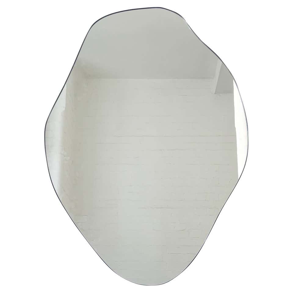 Freeform Irregular Shape Mirror with Bronze Patina Frame - C For Sale ...