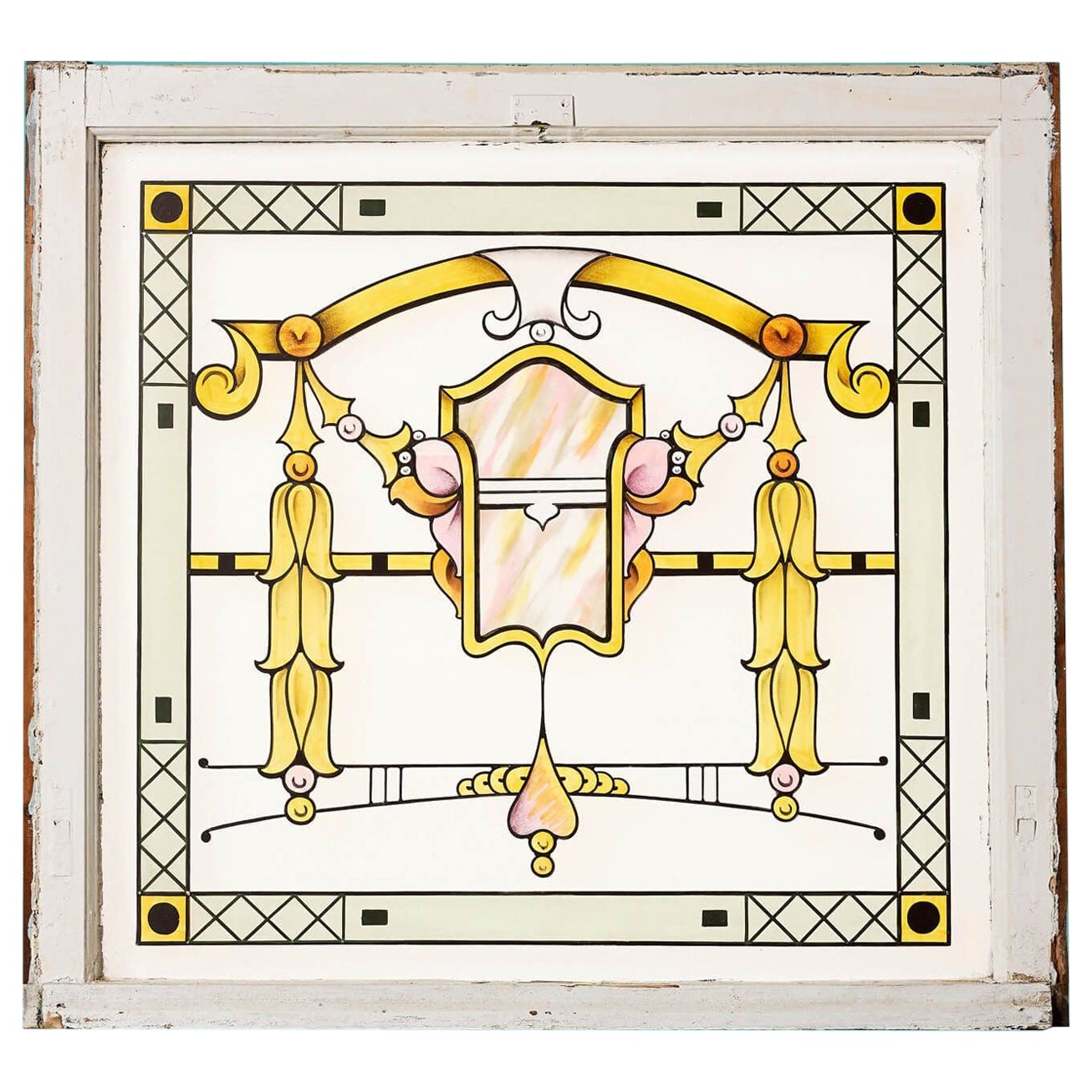 Vidriera antigua de estilo Art Nouveau