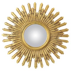 Large Gold Sun Mirror Sunburst Resine Convex 56cm