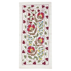 19x37 en Colgante de Pared Bordado Contemporáneo. Mantel de algodón. Nuevo Tapiz
