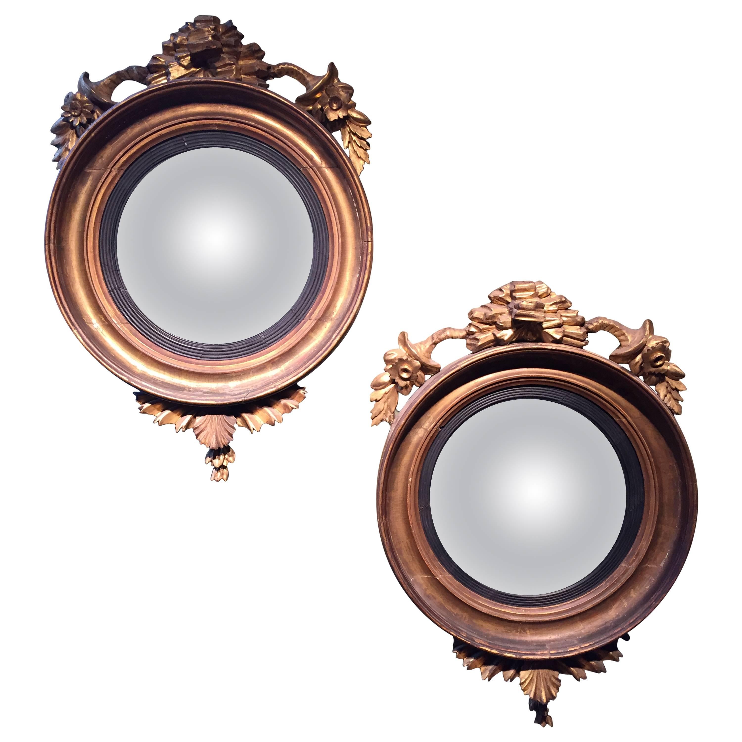 Pair of English Convex Mirrors, Mid-19th Century