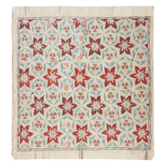 Colgante de pared 100% seda de 29x29 pulg. Mantel Bordado Moderno. Decoración de pared boho