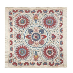 30x30 in All Silk Wall Hanging. Embroidered Tablecloth. Wall Decor. Modern Throw