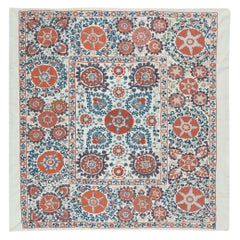 5x5 Ft Embroidered Silk Wall Hanging. Modern Tablecloth. Decorative Bed Cover