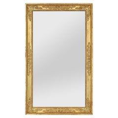 Large French Antique Giltwood Mirror From The Empire Period, circa 1815