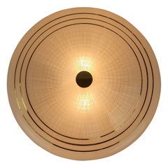 mid century modern CEILING LAMP 1960s flush mount brass glass fischer-leuchten