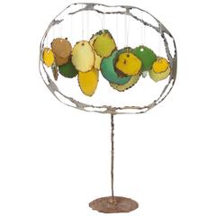 Very Chic Mid-Century Brutalist Tabletop Sculpture in the Form of Citrus Tree
