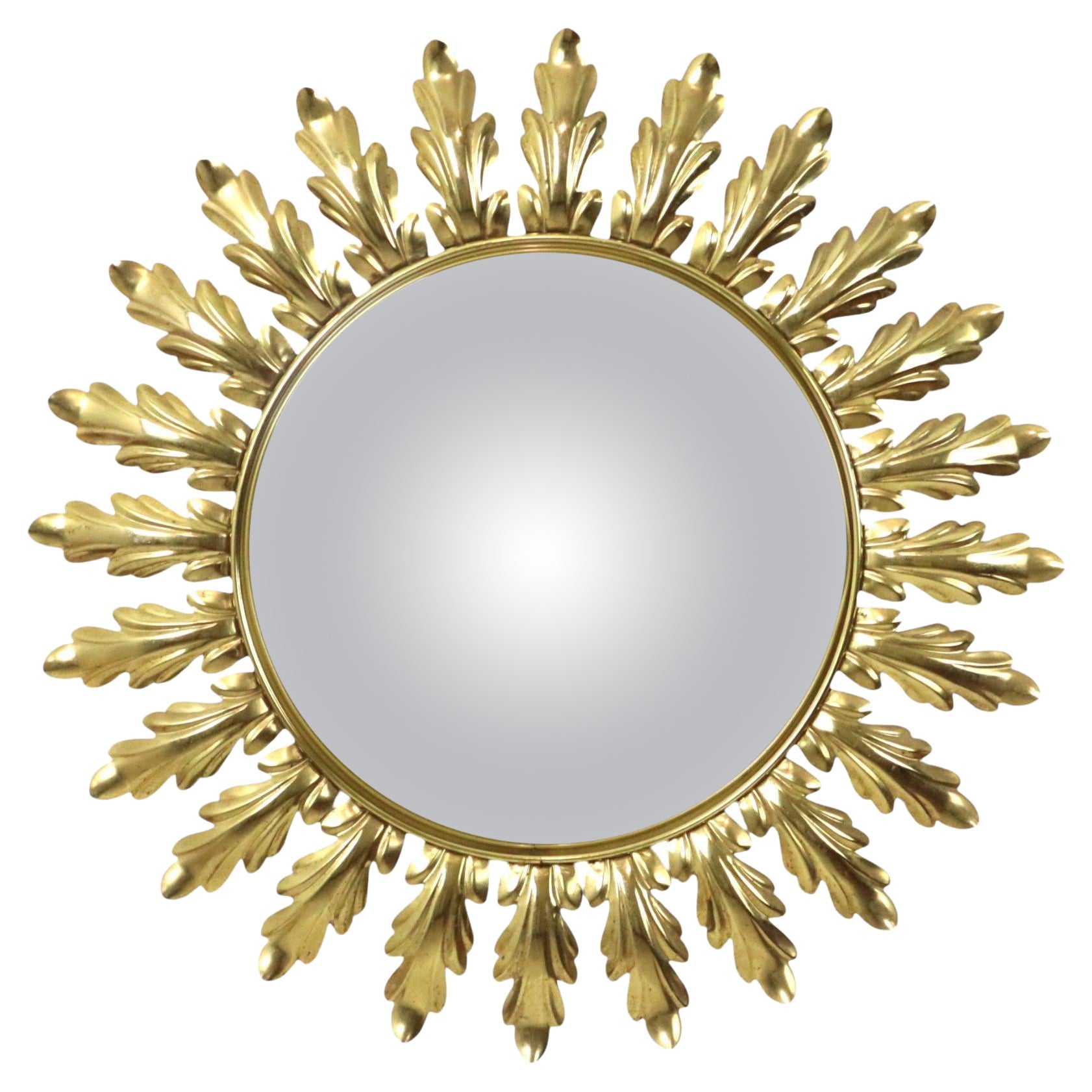 Verkupferter Metall-Sonnenspiegel aus der Mitte des Jahrhunderts Deknudt Convex 50cm