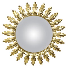 Espejo Sol Deknudt Convexo 50cm De Metal Cobreado De Mitad De Siglo
