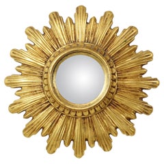 Small Sun Mirror Sunburst Mirror Gold Leaf Convex 24cm