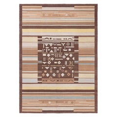Doris Leslie Blau Mid-20th Century Finnish Brown, Beige Wool Rug